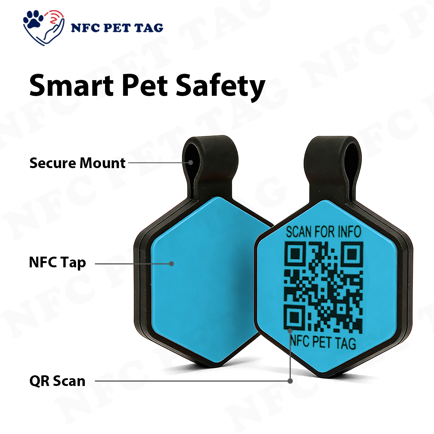 NFC Frosted Silicone Tag Anti-scratch QR Pet Tag