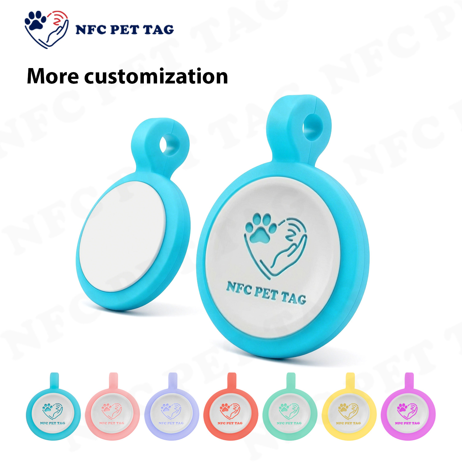 Flexible Silicone Pet Tag - Anti-Scratch NFC QR Pet Identification Tag