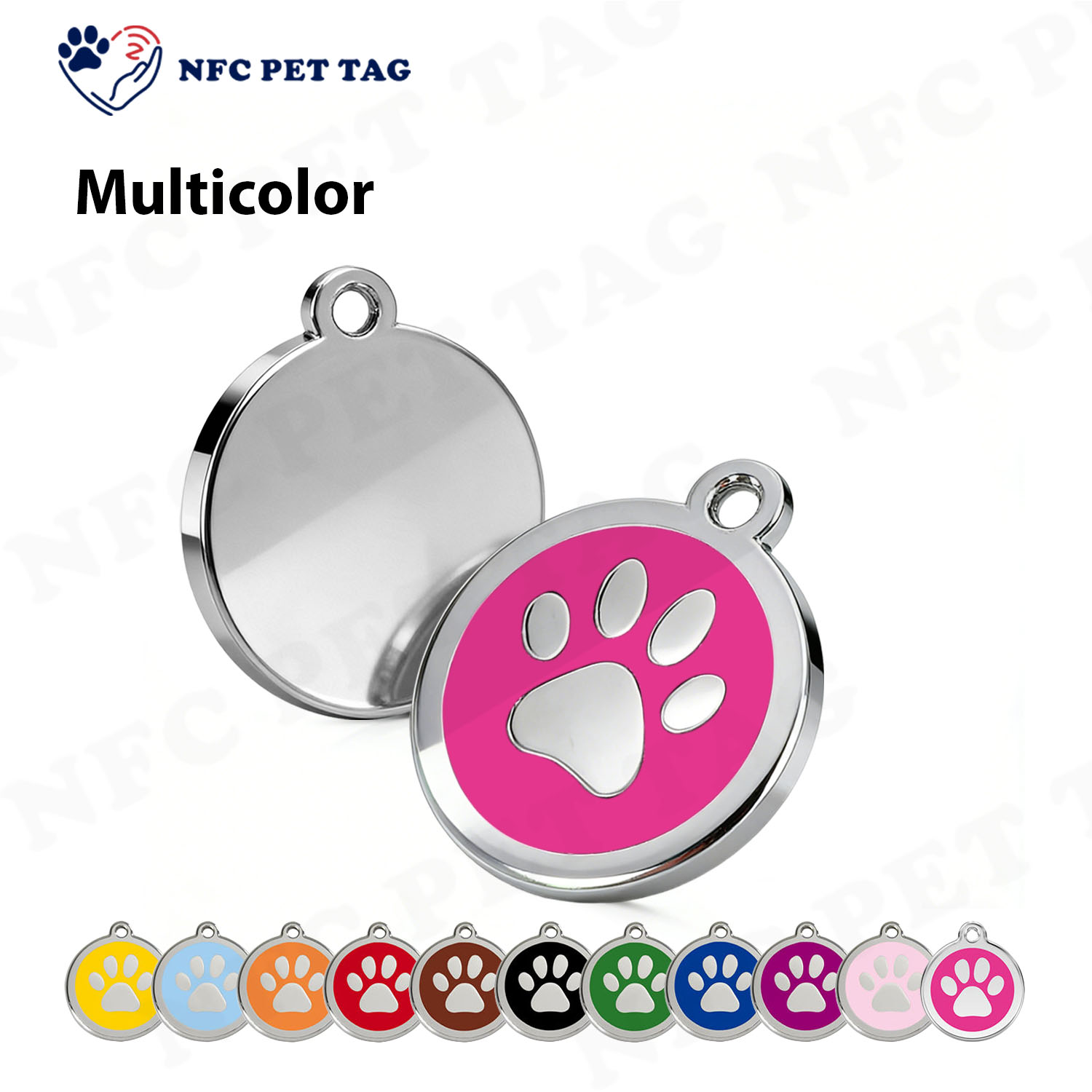 Silent Corrosion Resistant NFC Pet Tag Dual Function Metal Tag