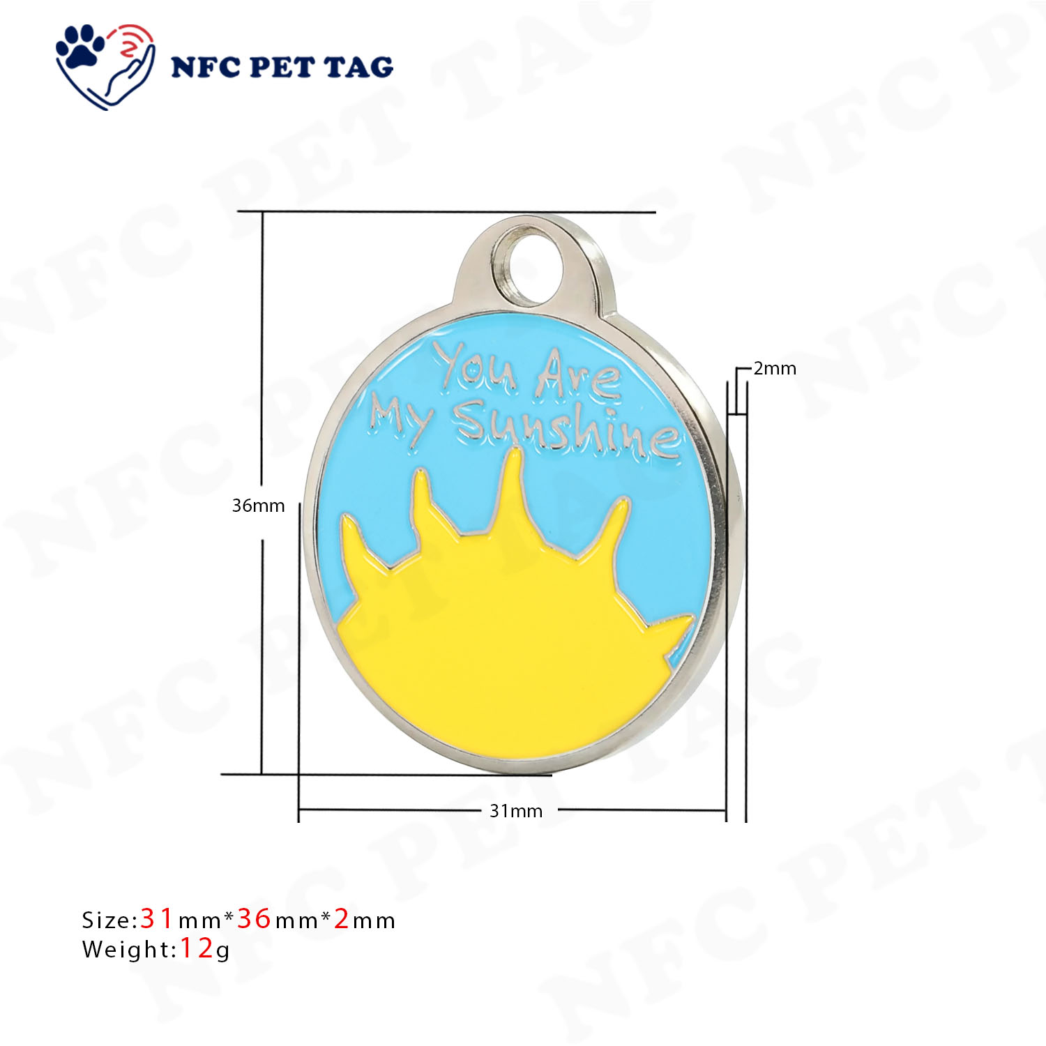 Corrosion Resistant Durable Metal Pet ID Tag QR Code Dog Collar Tag