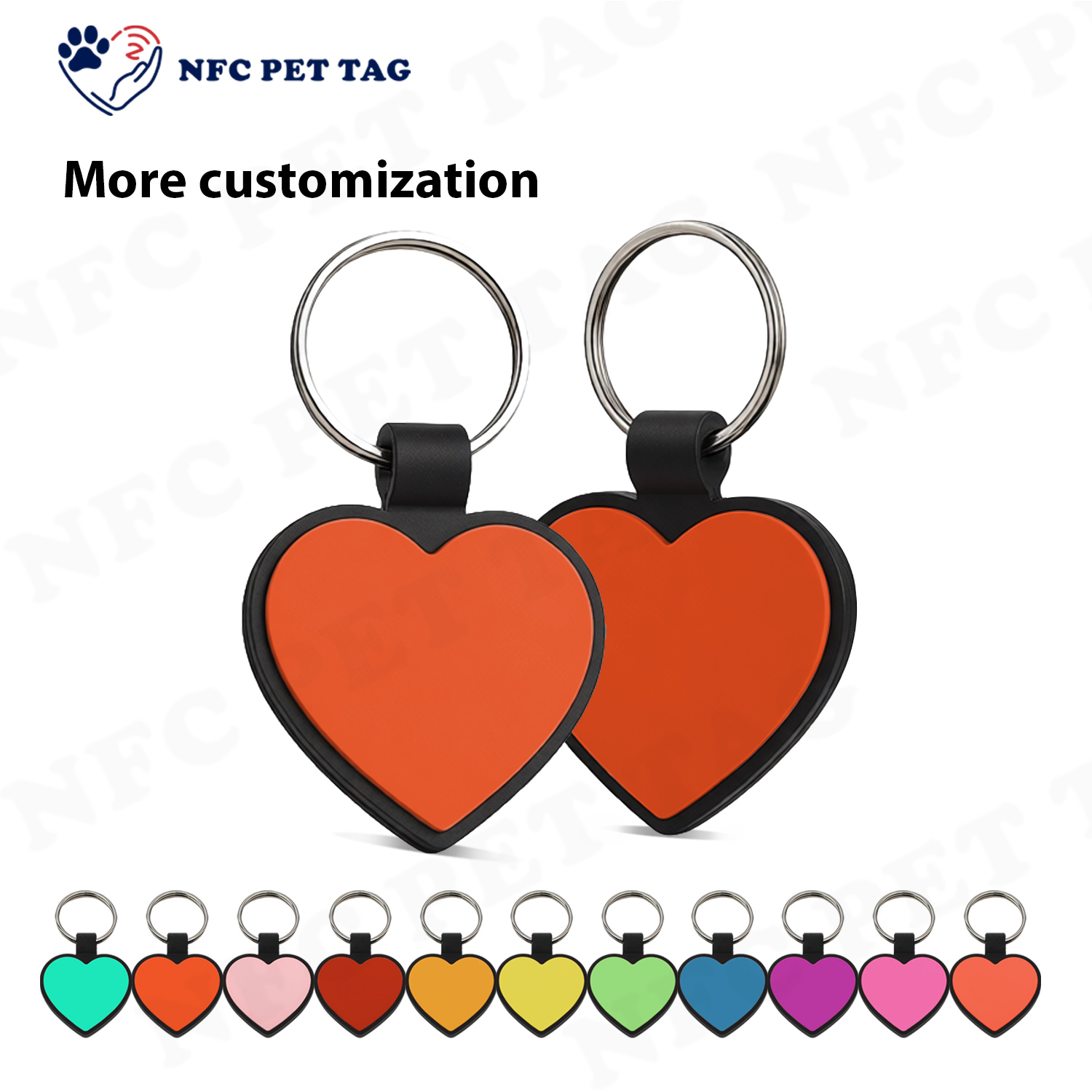Premium Waterproof Silicone NFC Pet Tag Encased QR Code Pet ID Tag