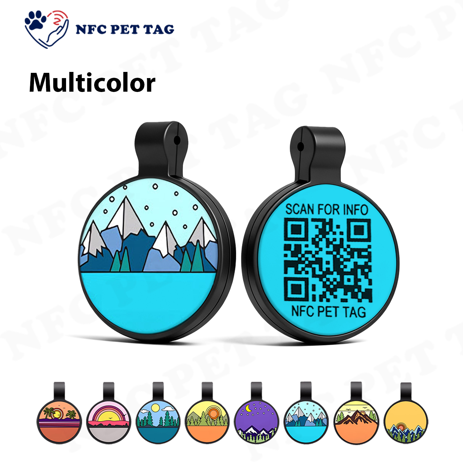 Customizable Silicone Pet Tag 3-in-1 RFID NFC QR Anti-Lost Tracking Pet Tag