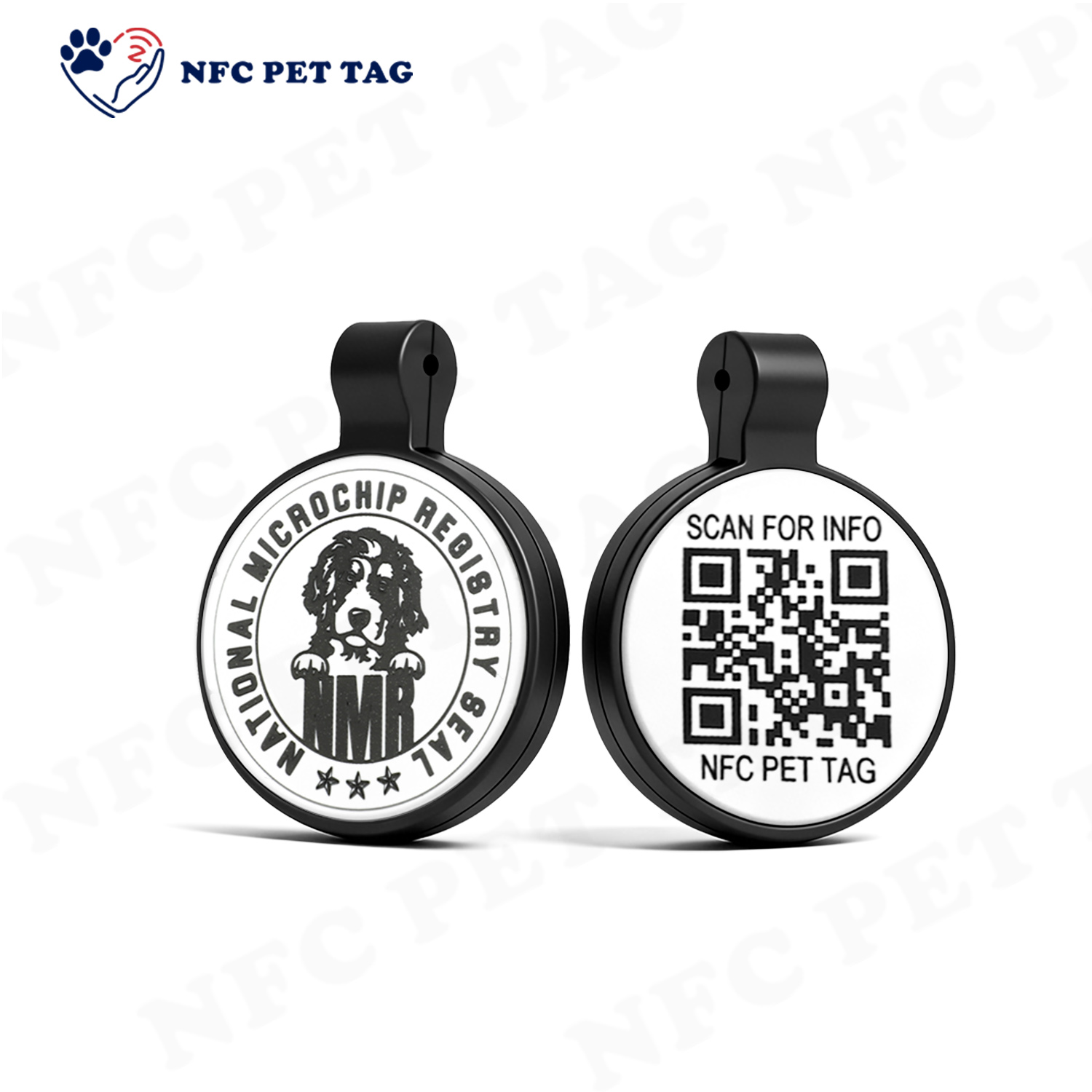 Water Resistant with Embedded NFC Chip Silicone NFC Pet ID Tag
