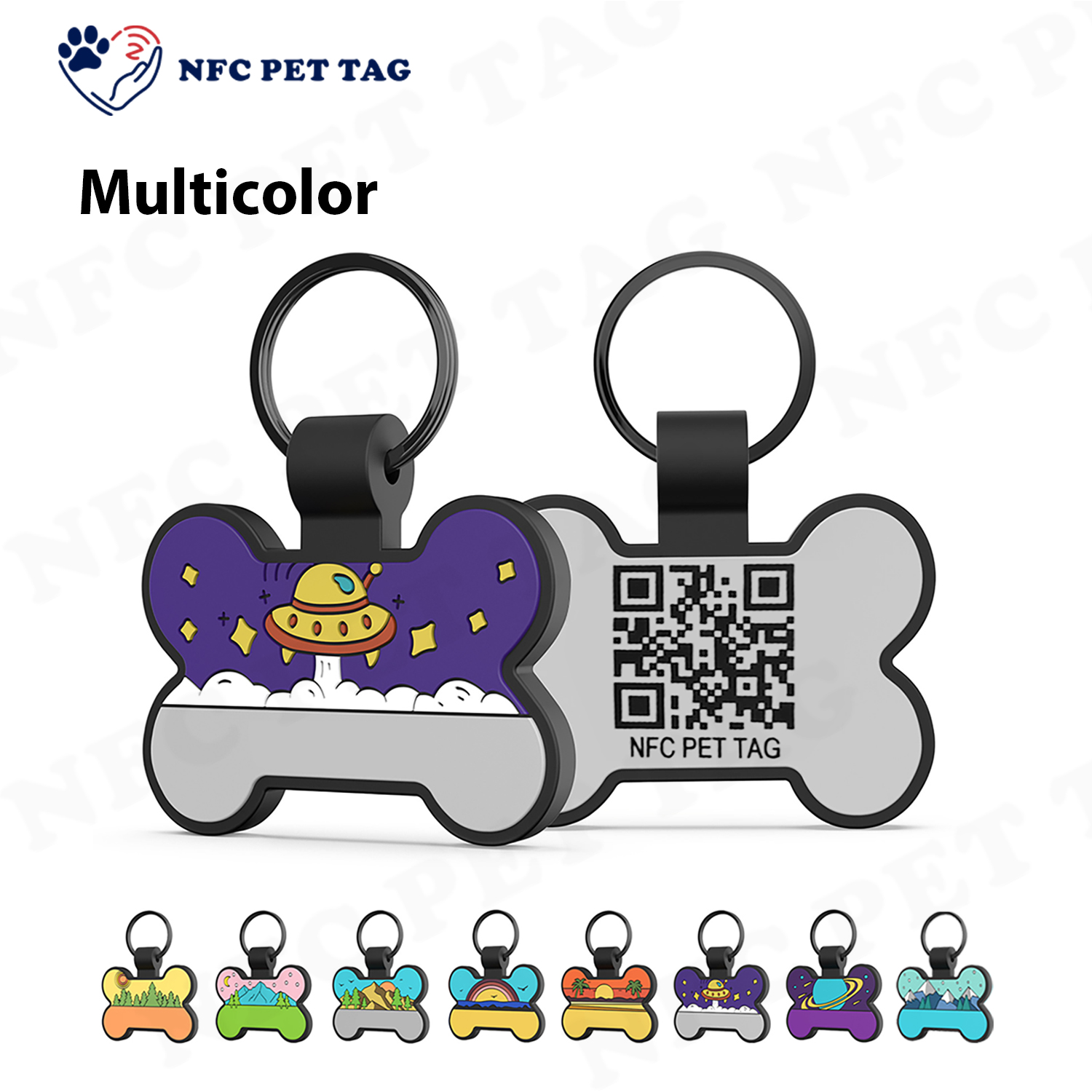 Durable Comfort-Focused Matte Silicone NFC QR RFID Pet Tag