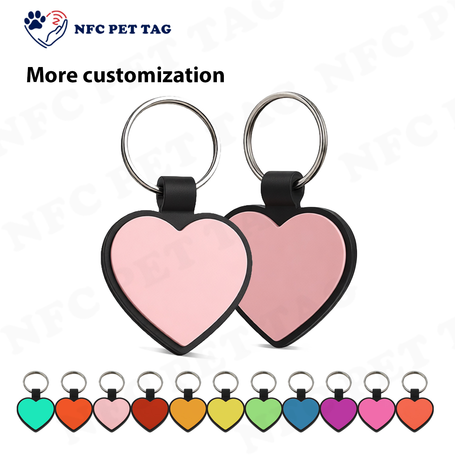 Rugged Waterproof Silicone Pet Tag NFC & Encased QR Code Smart ID Tag