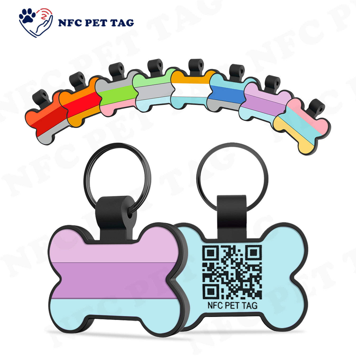 Custom QR Code Dog Name Tag Necklace RFID Tag