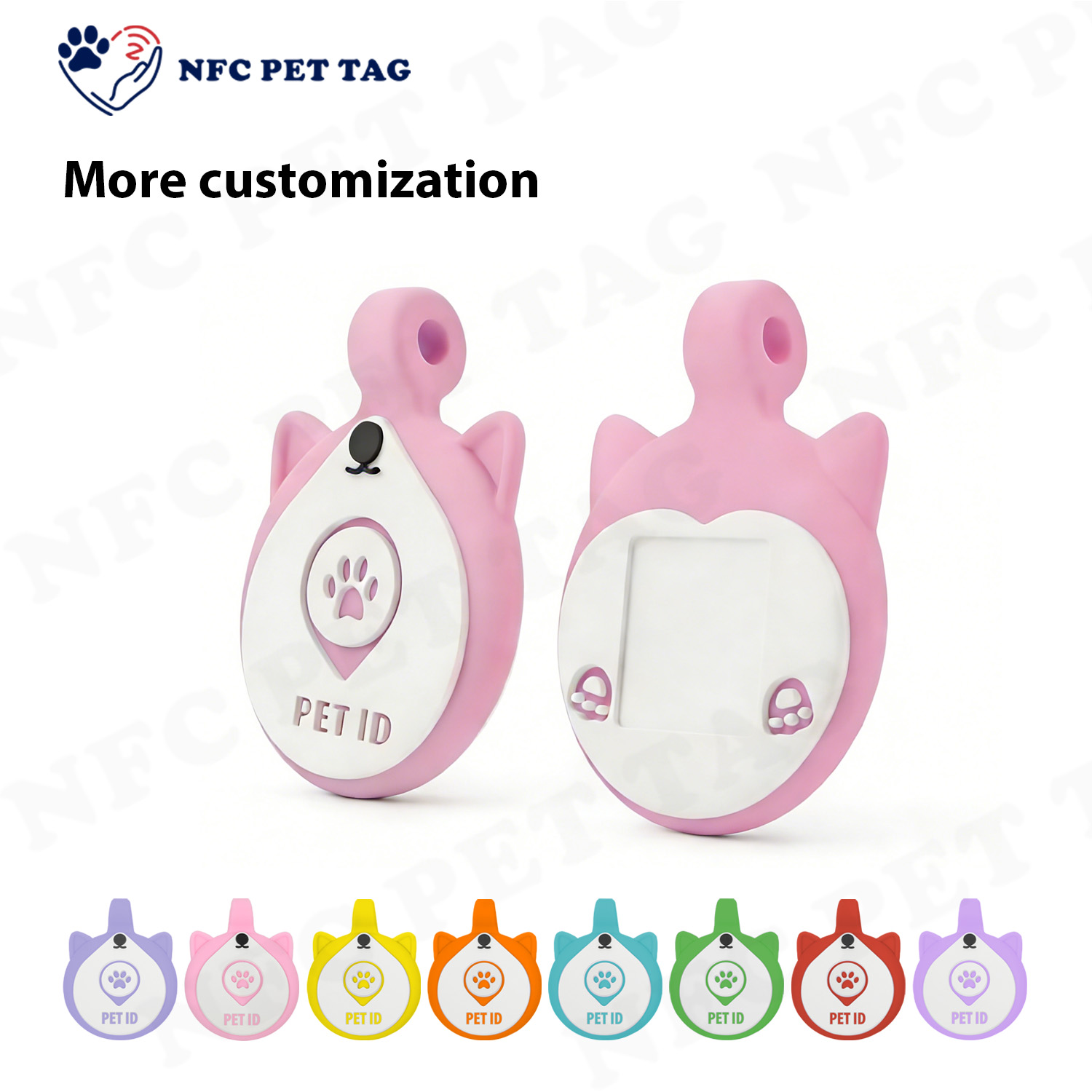 Soft Flexible Silicone Pet ID Tag - Anti-Scratch NFC QR Smart Pet Tag