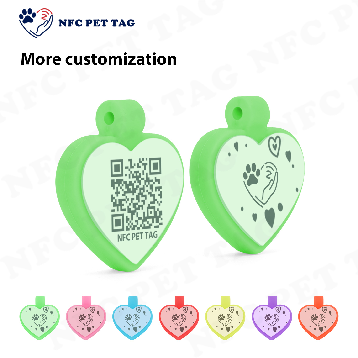 Rugged Fade-Proof Silicone Pet Tag Fully Encased QR Code Pet ID Tag