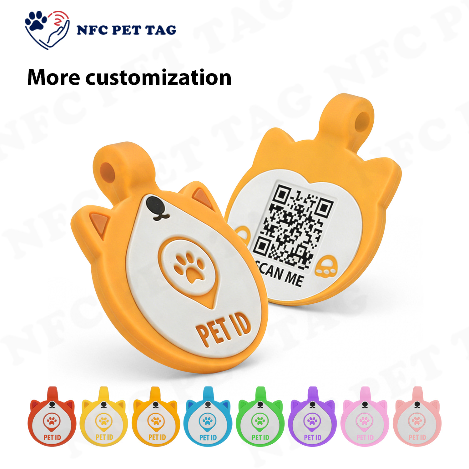 Tough Elastic Rubber NFC Pet Tag Reinforced QR Pet ID Tag