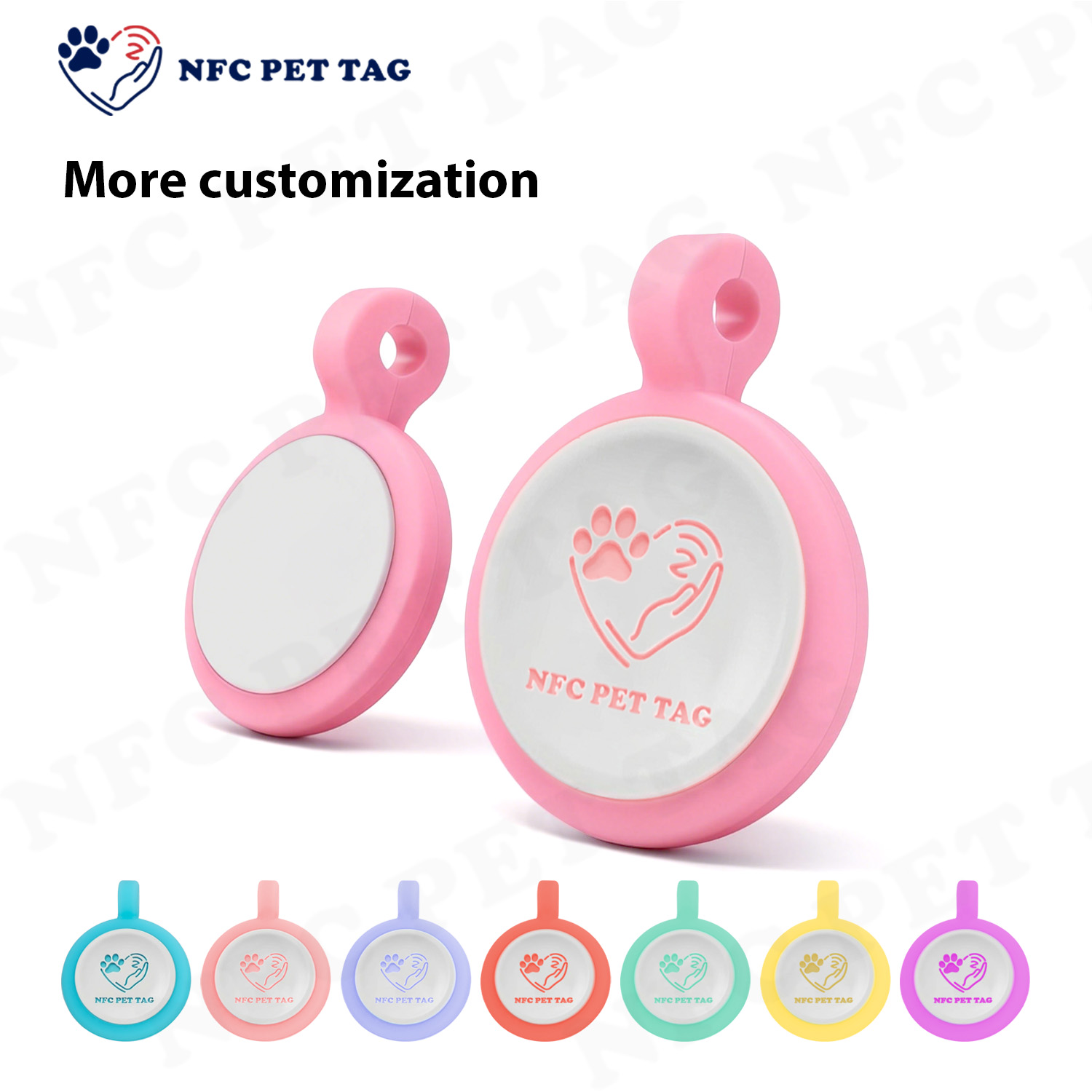 Matte Silicone NFC Pet Tag - Anti-Scratch QR Code Pet ID Tag