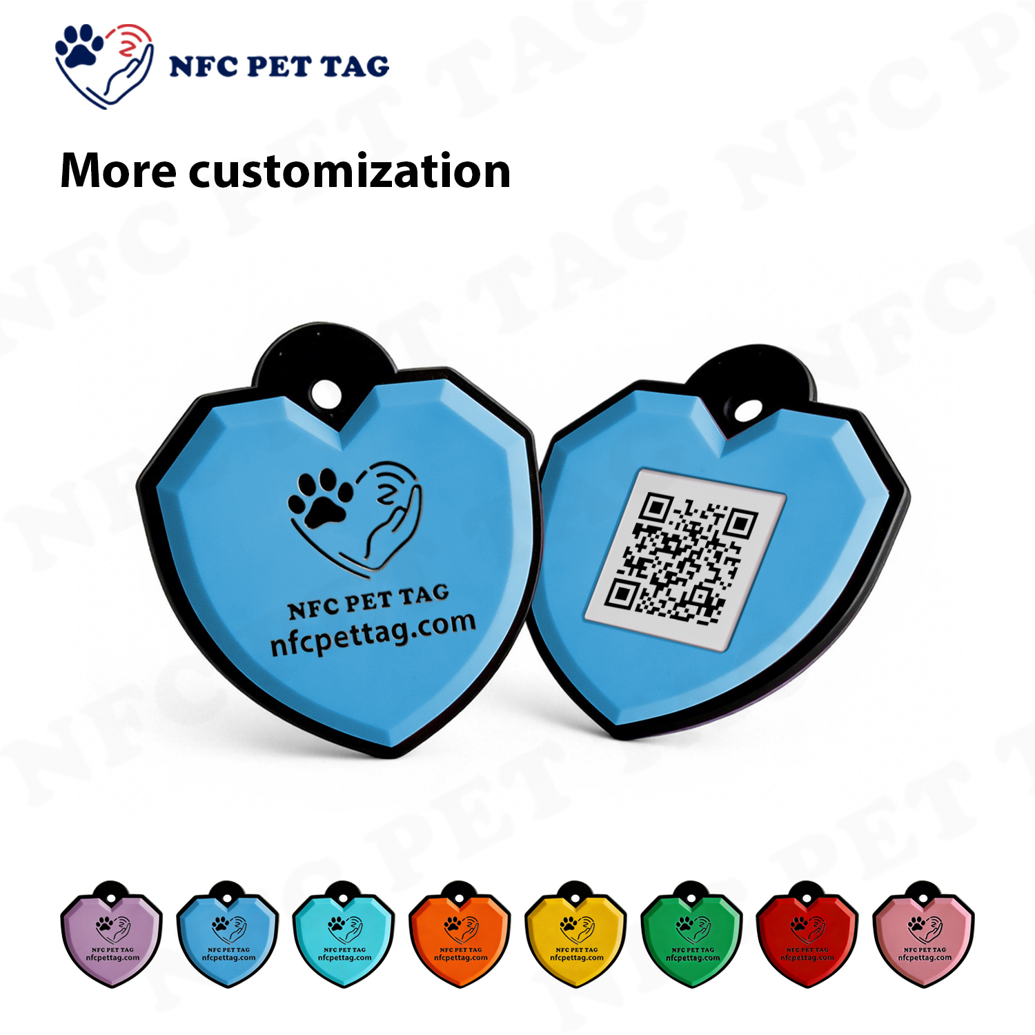 Waterproof Silicone NFC Pet Tag with QR Code Durable Pet ID Tag