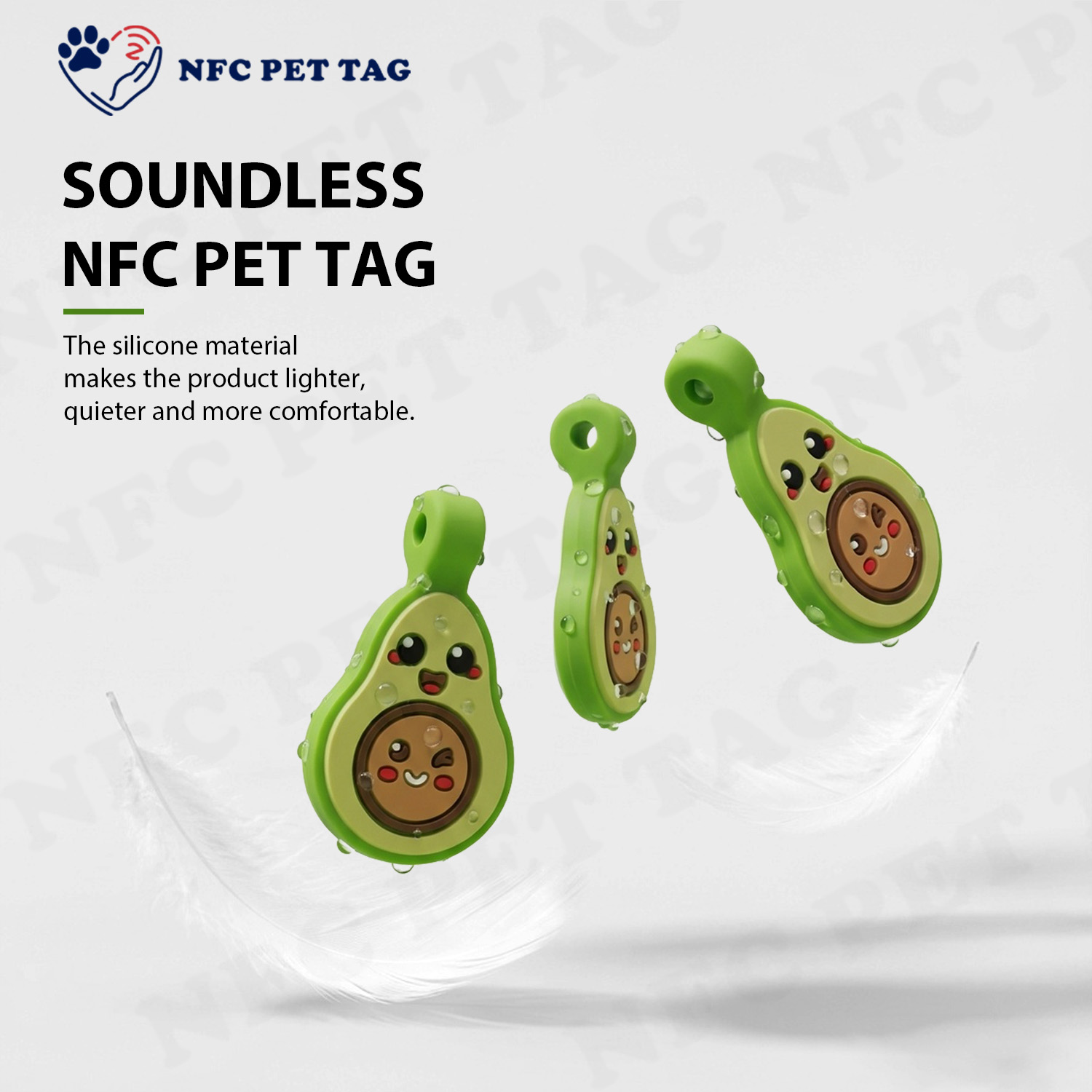 Personalized NFC Pet Identification Tag Custom Silicone Dog Name Tag