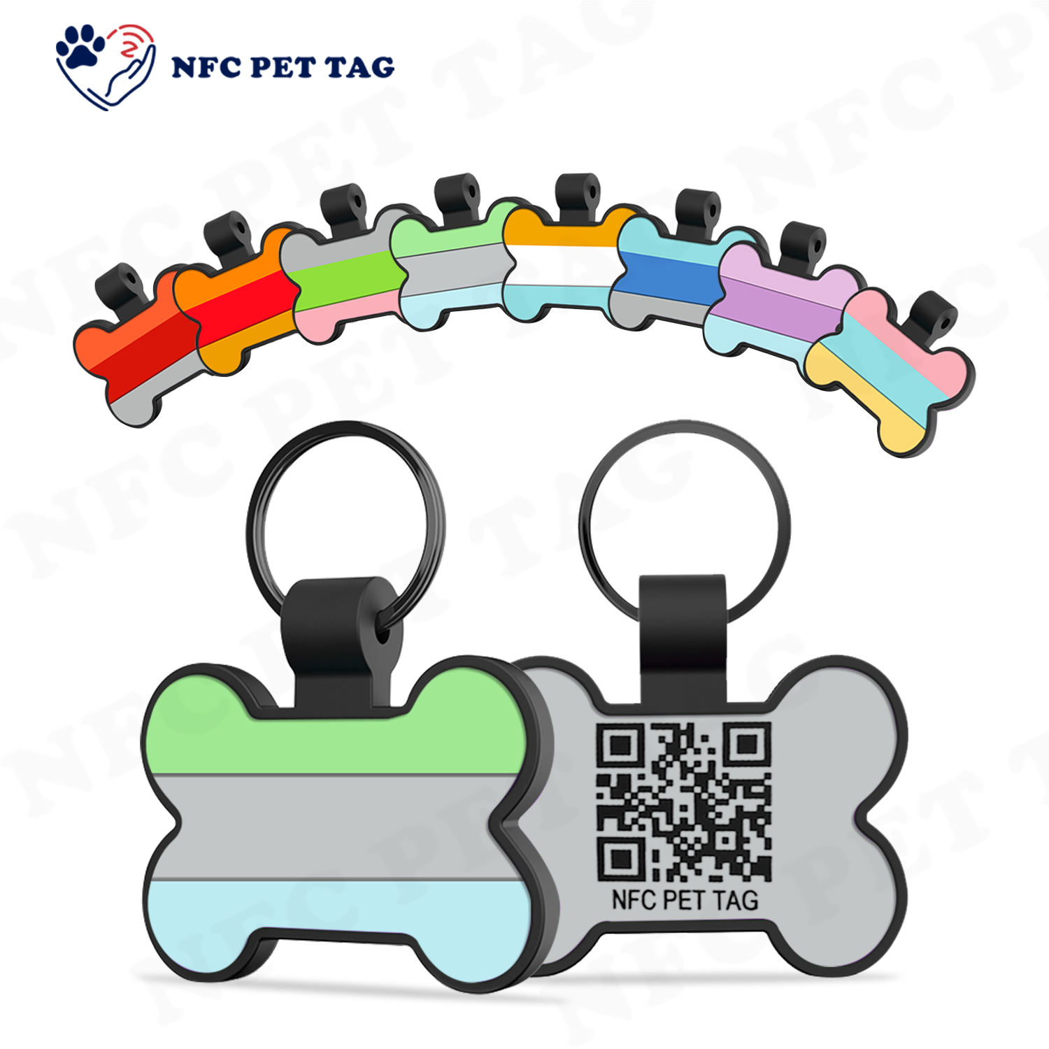 Custom Silicone Dog Name Tag Personalized NFC PET ID tag
