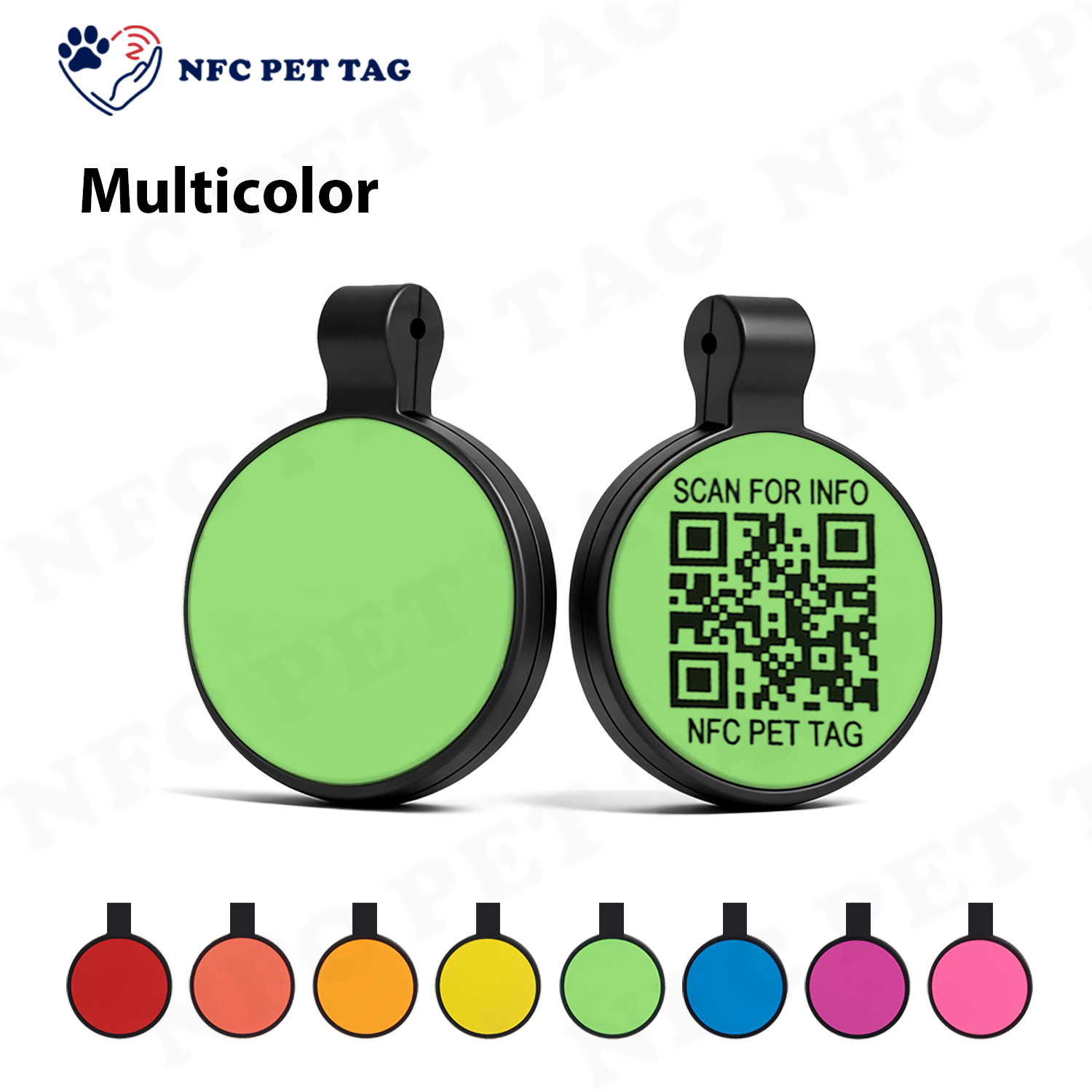 Waterproof NFC Pet Tag Anti-lost QR Pet ID Tag for Dog