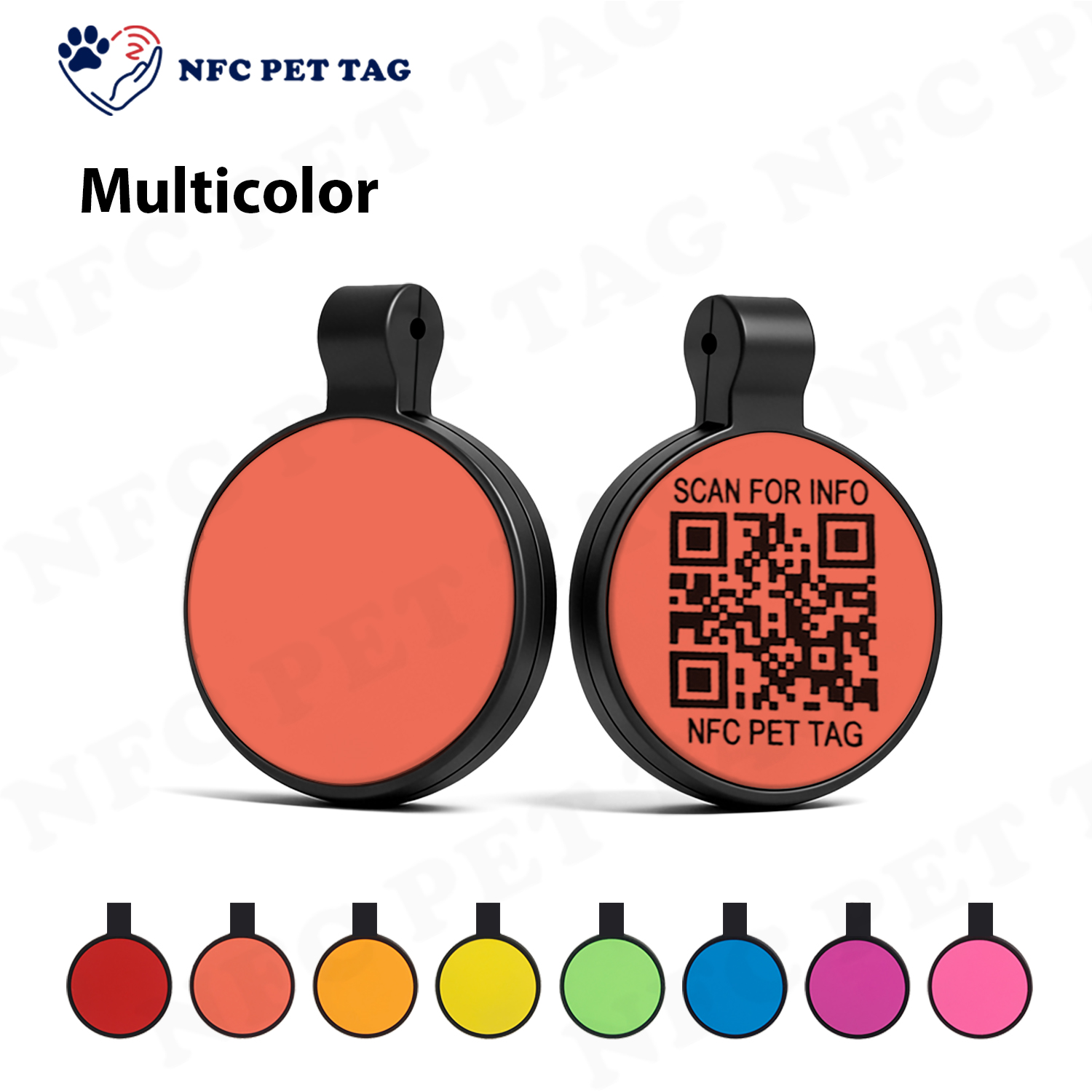 Lightweight Barcode Silicone Pet Tag NFC Pet Name Tag